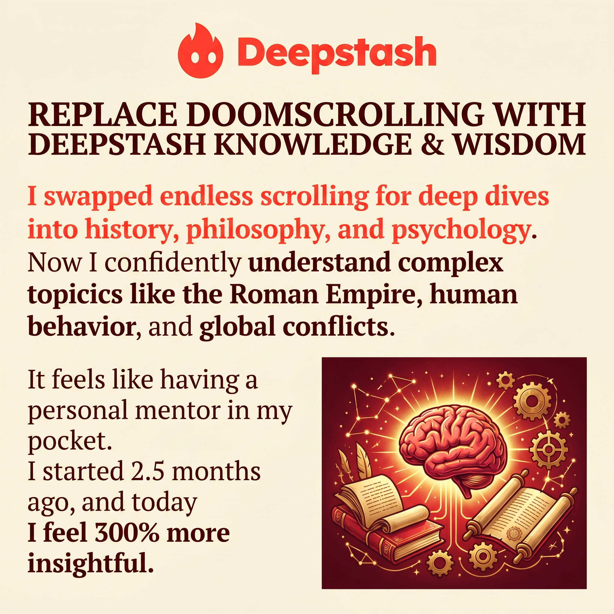 Deepstash Facebook ad