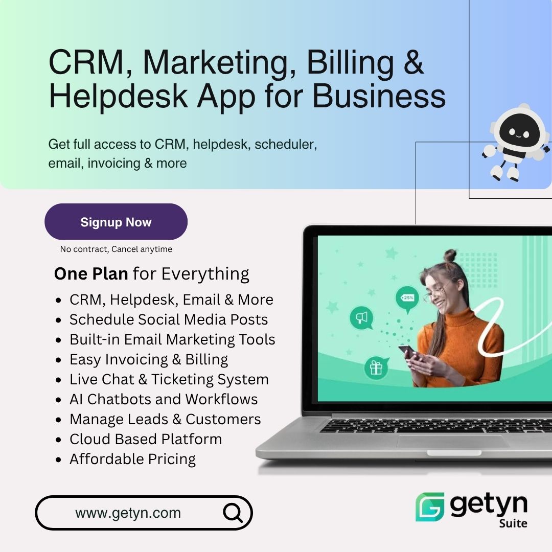 Getyn Facebook ad: All In One Business Software | Signup Today!