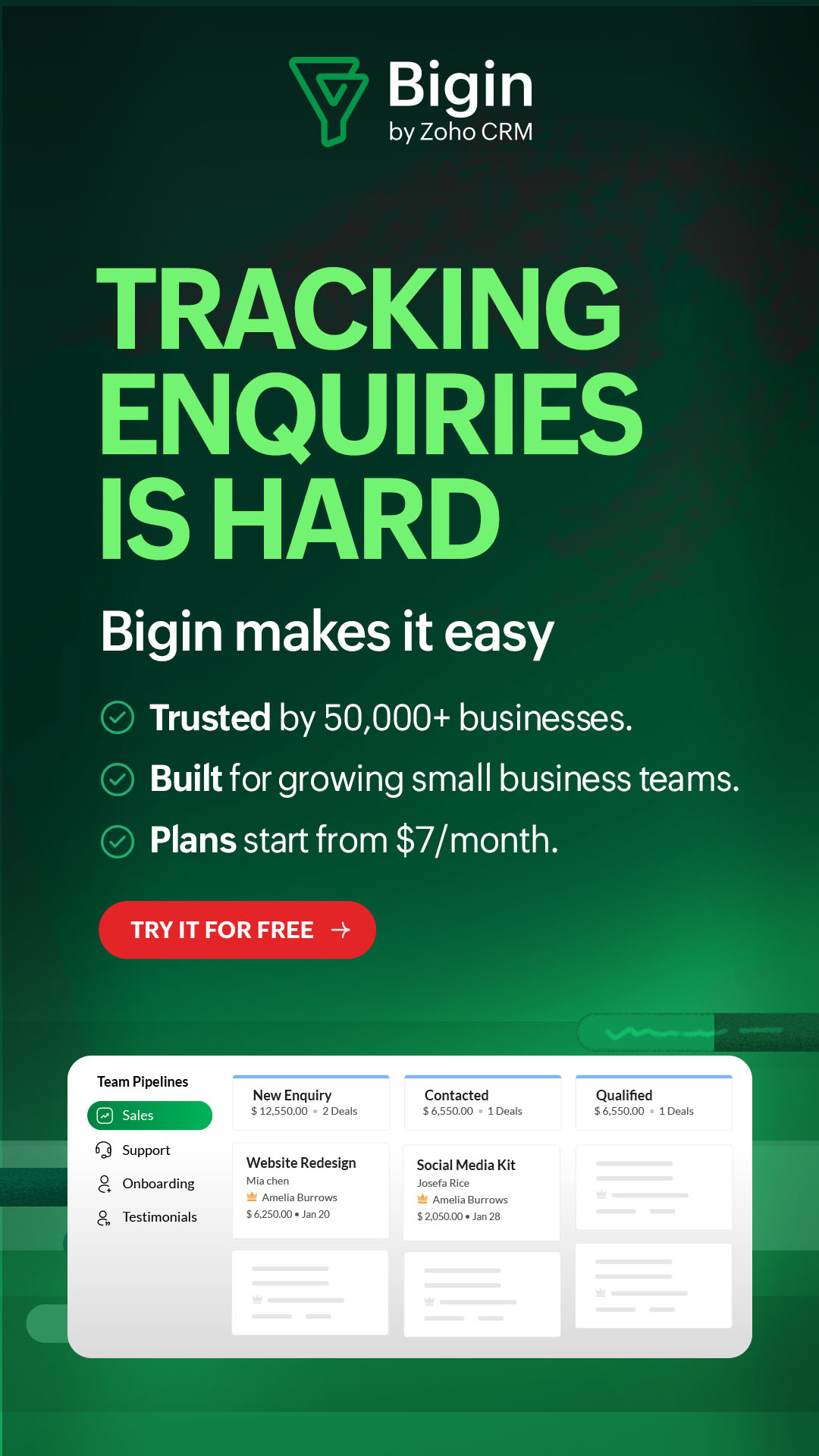 Bigin Facebook ad