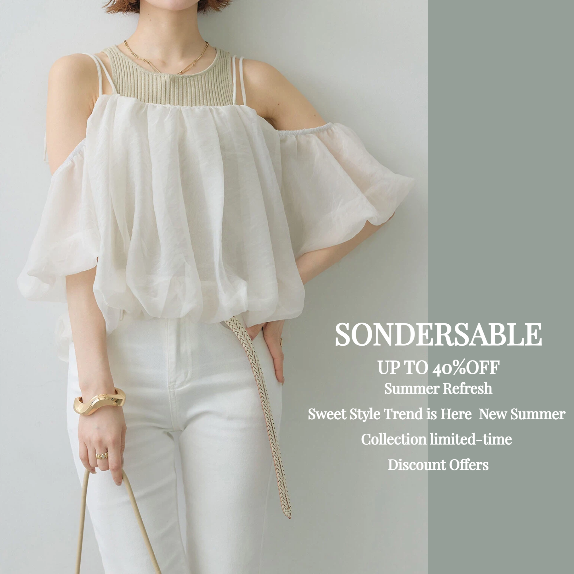 SonderSable Facebook ad: UP TO 40%OFF