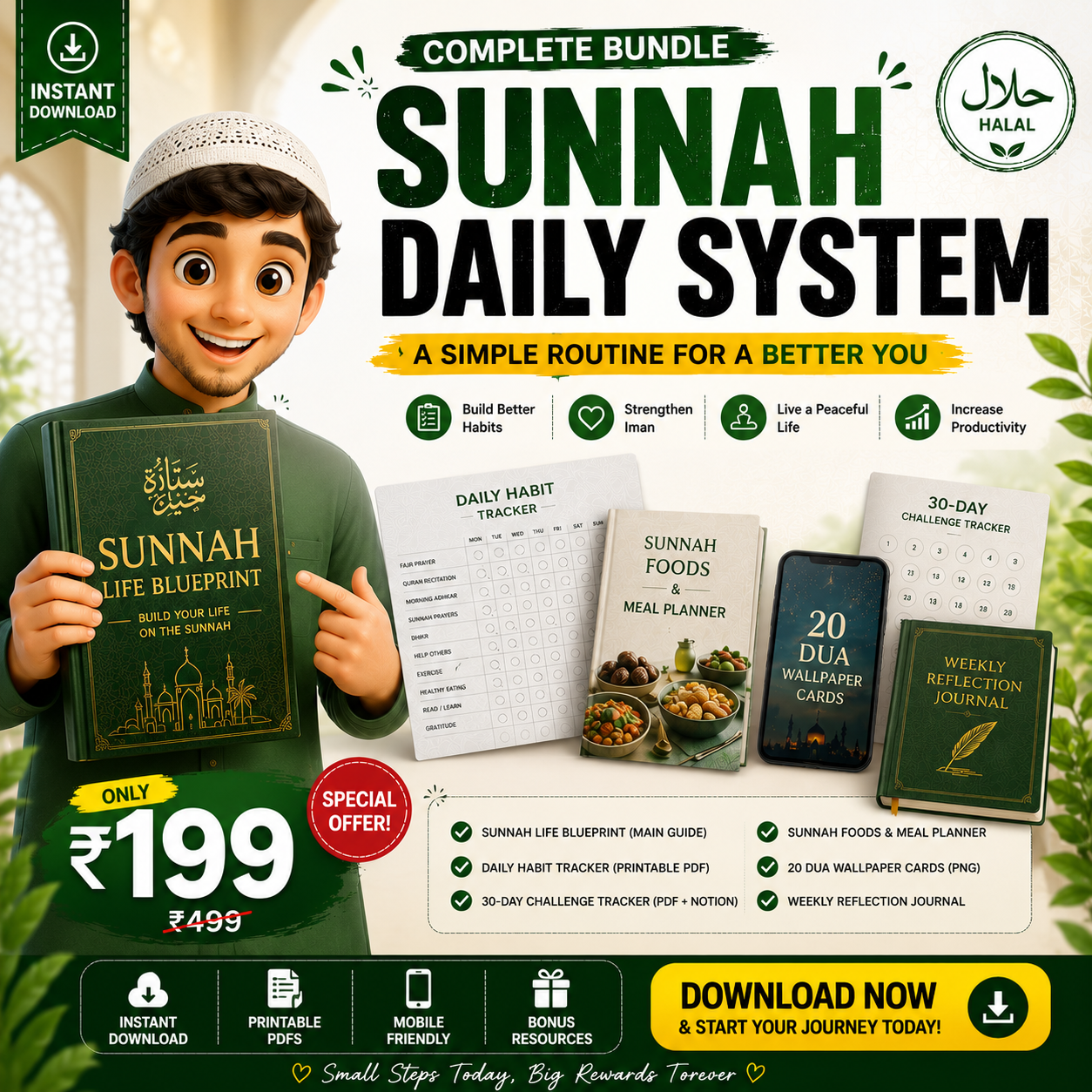 Crown Growth Facebook ad: Complete Sunnah Daily Routine System, ₹199