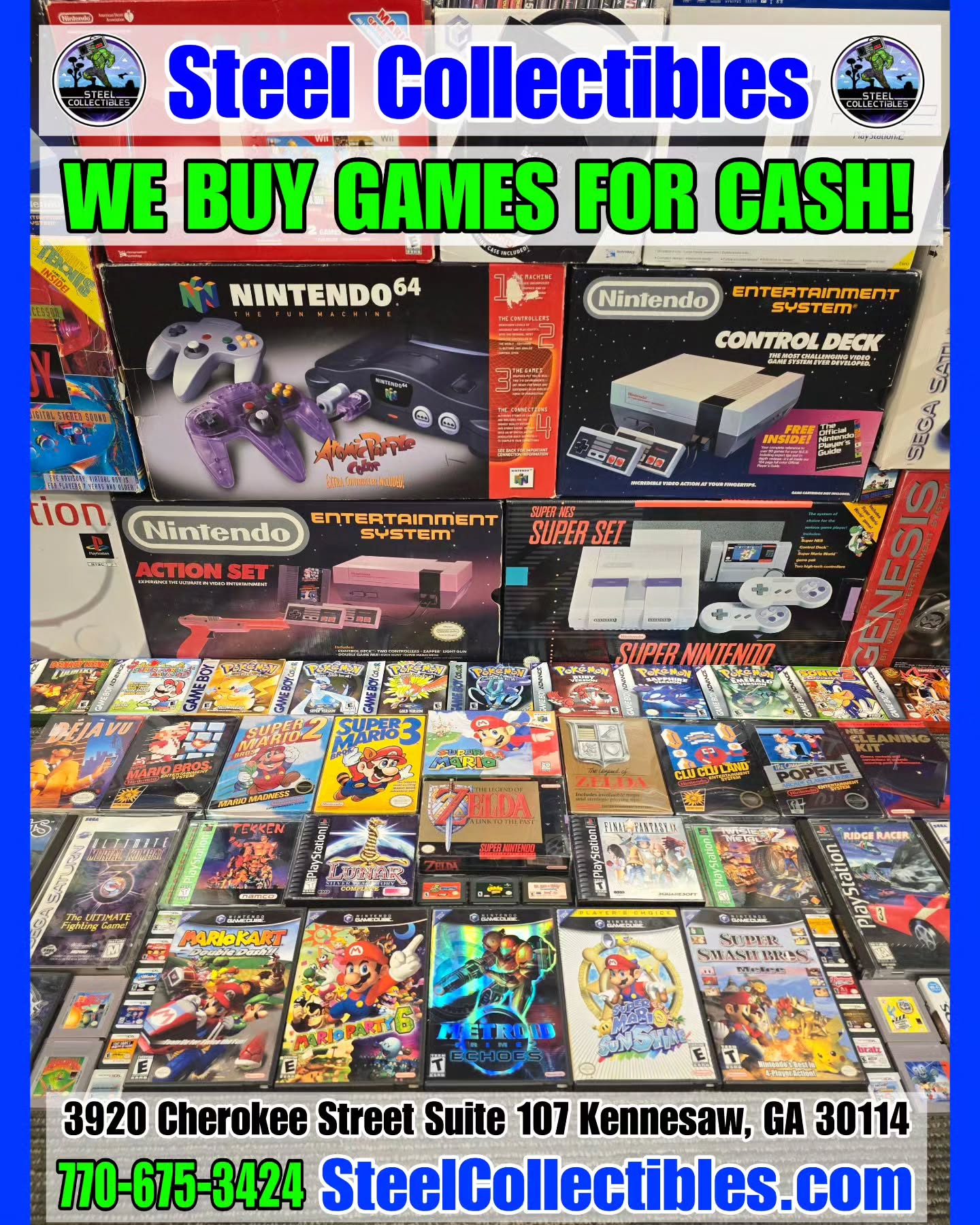 Steel Collectibles Facebook ad: Got old video games?