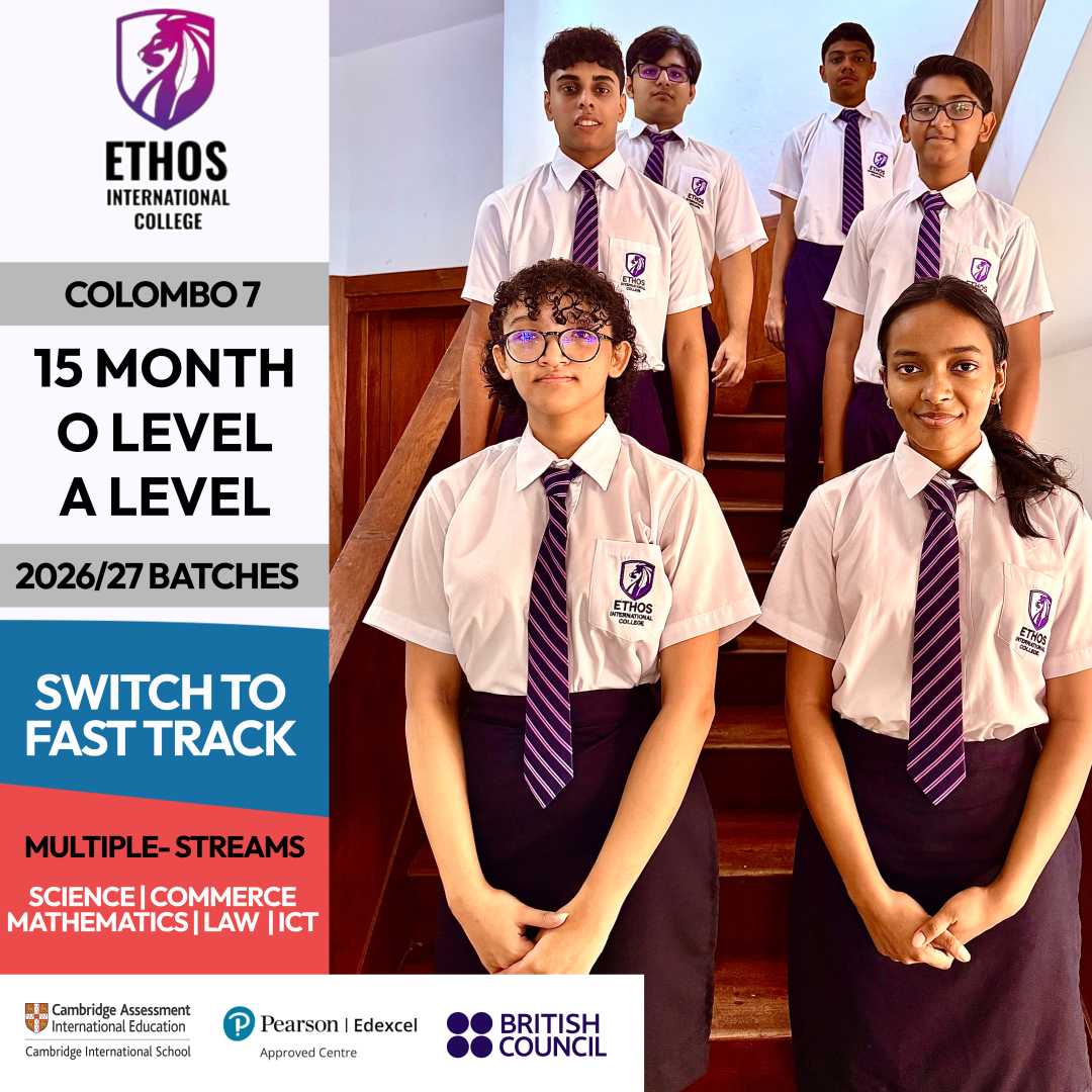Ethos Education Facebook ad: LONDON O LEVEL & A LEVEL