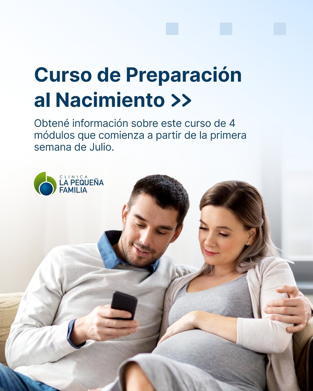 Clínica La Pequeña Familia Facebook ad: Curso de Preparación al Nacimiento