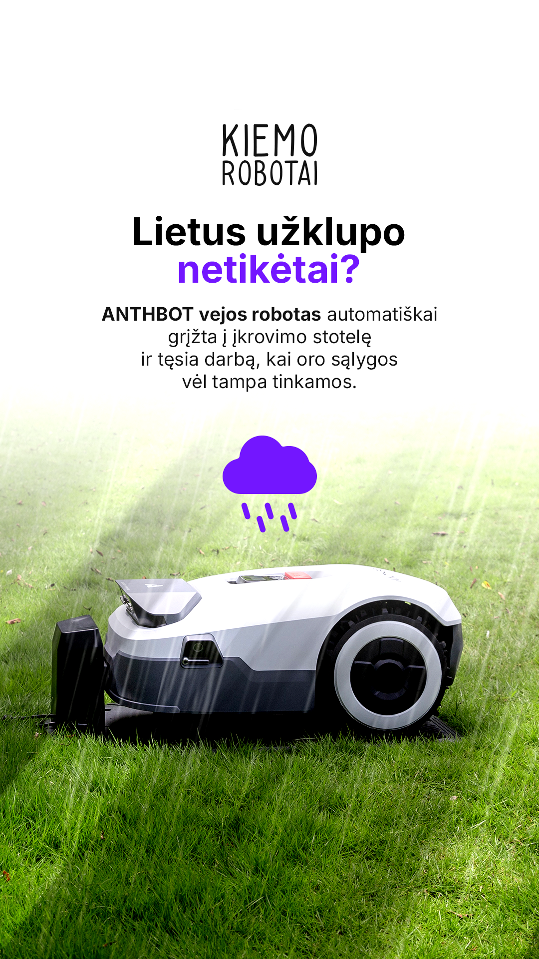 Anthbot Lietuva Facebook ad: Išmani vejos priežiūra
