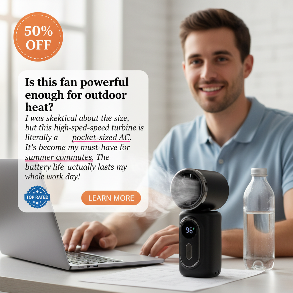 Kikishop Facebook ad: Mini Portable Clip-On Fan
