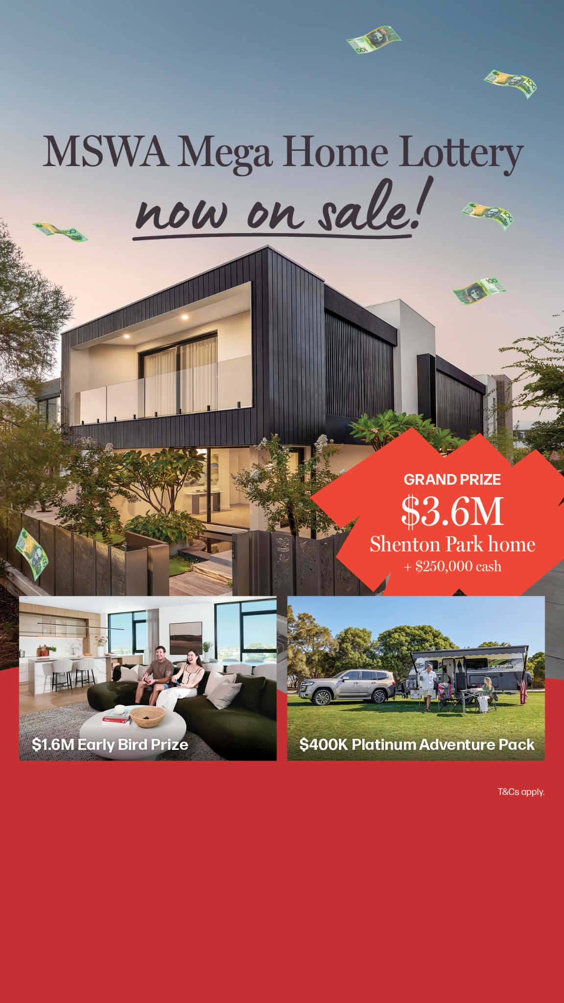 MSWA Mega Home Lottery Facebook ad from Mar 8, 2026