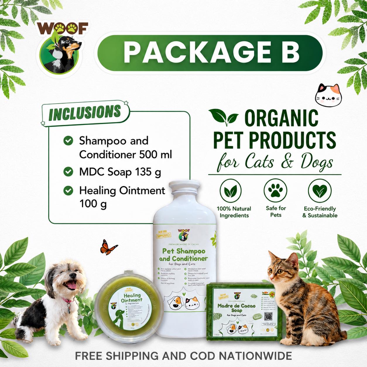 WOOF Premium Organic Dog Shampoo and Soap Facebook ad