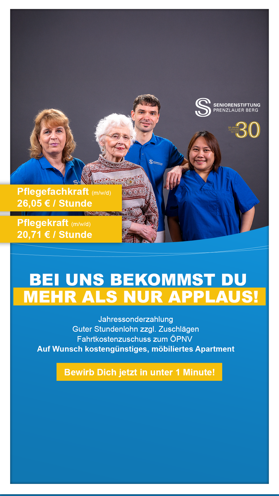 Seniorenstiftung Prenzlauer Berg Facebook ad from Jan 29, 2026