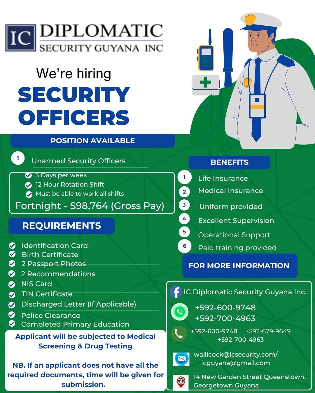 IC Diplomatic Security Guyana Inc. Facebook ad