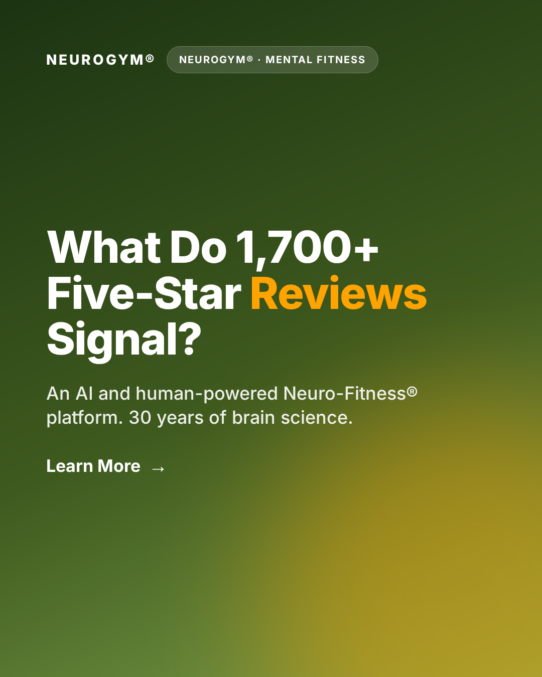 NeuroGym Facebook ad: What Do 1,700+ Five-Star Reviews Signal?