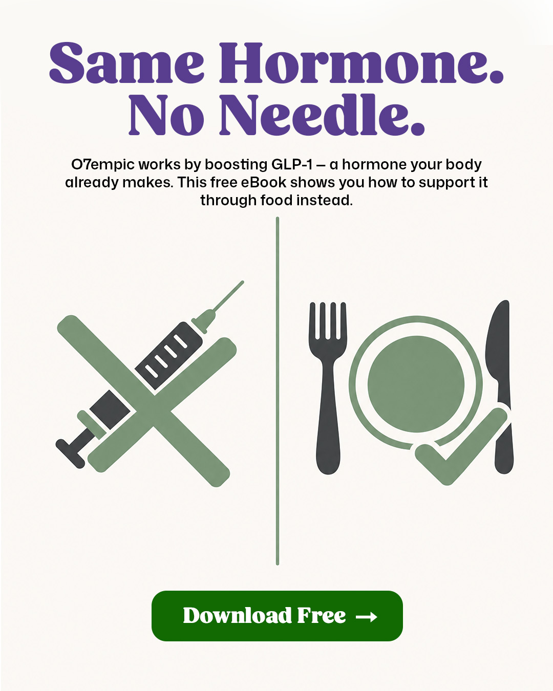 ColonBroom Facebook ad: Get Free GLP-1 Food Guide Now