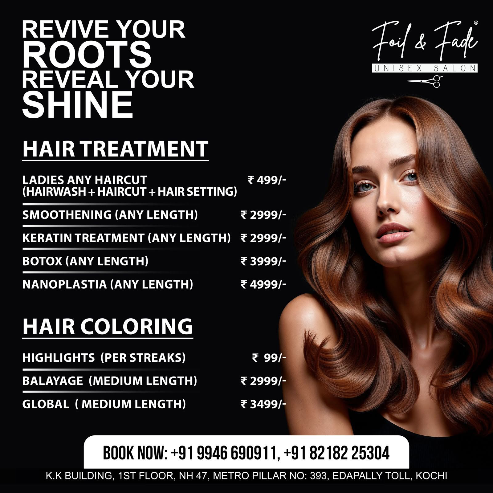 Foil & Fade, Hair Studio Facebook ad: Healthy Hair Is Always in Style…!