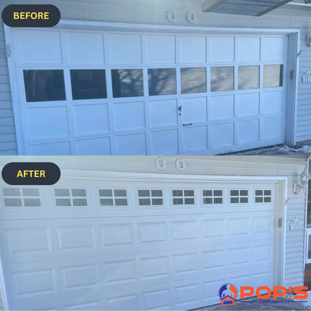 Pop's Garage Doors Facebook ad: Most people only realize how bad their garage…
