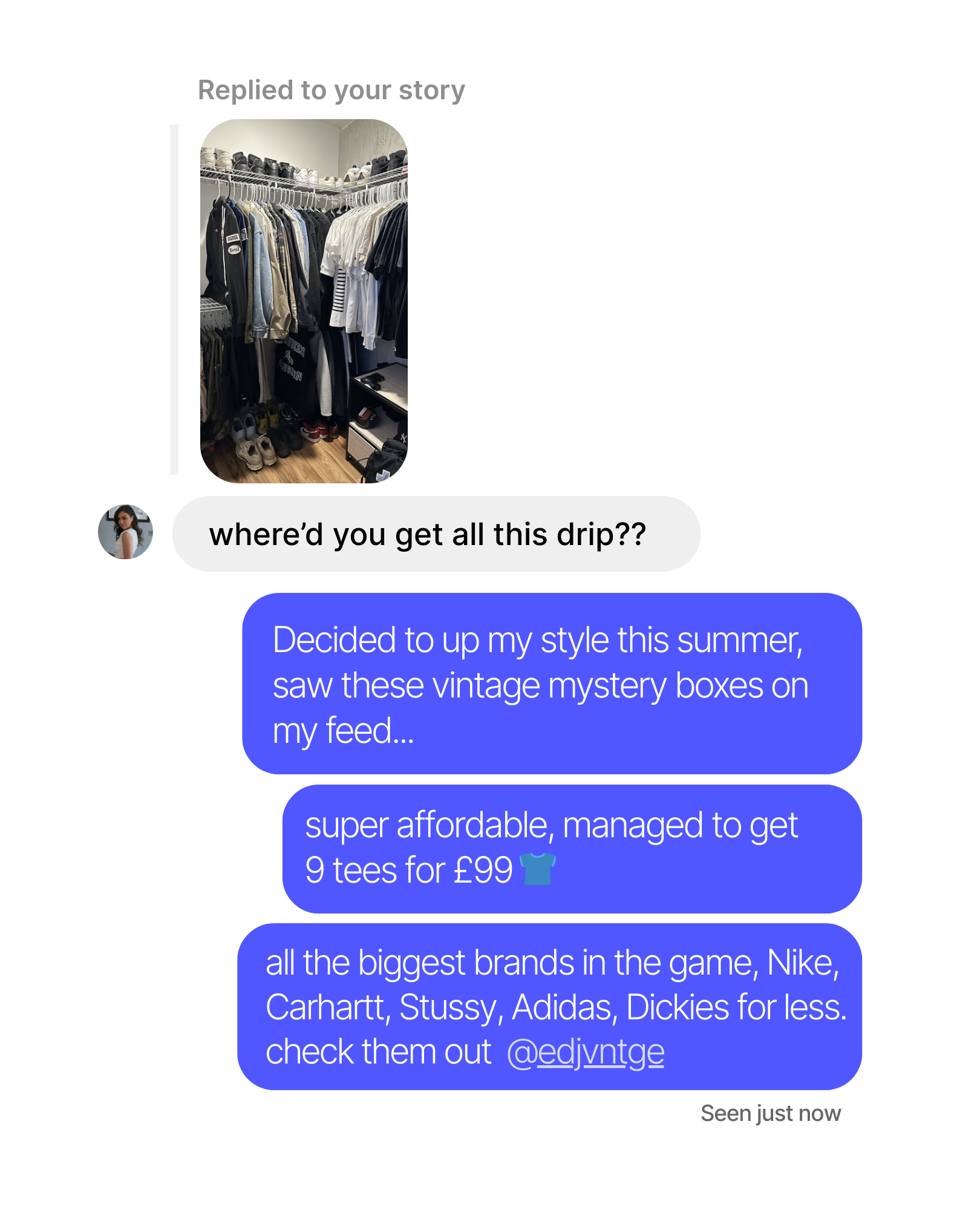 EV’s clothing boxes Facebook ad