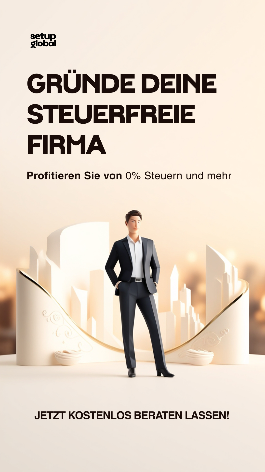 Setup-Dubai.com Facebook ad: Gründe deine steuerfreie Firma - 0% Steuern