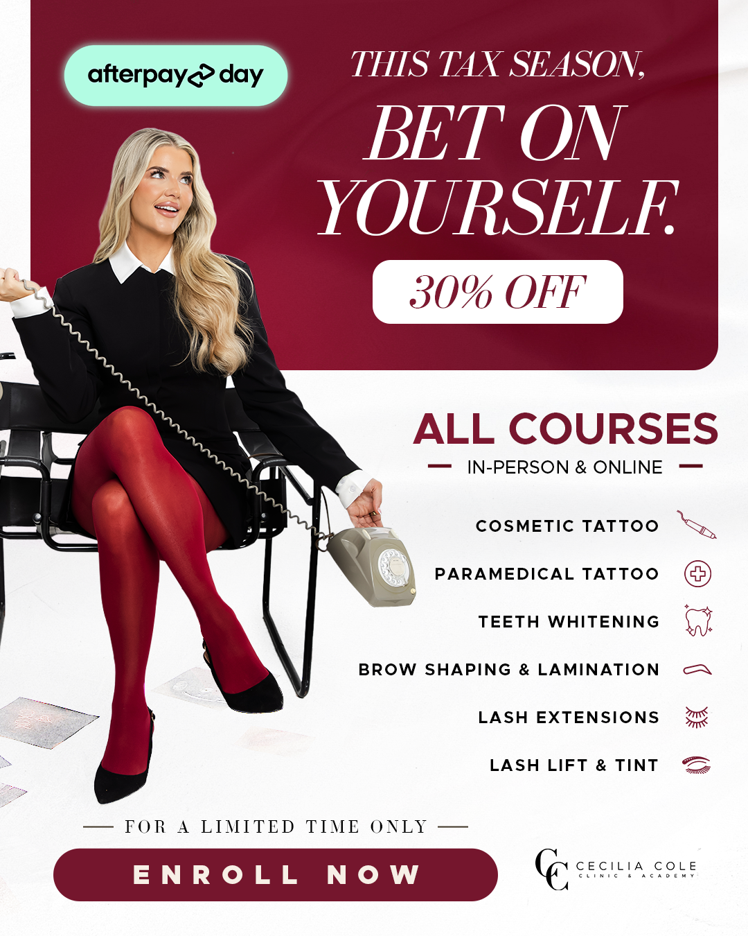 Cecilia Cole Clinic & Academy Facebook ad
