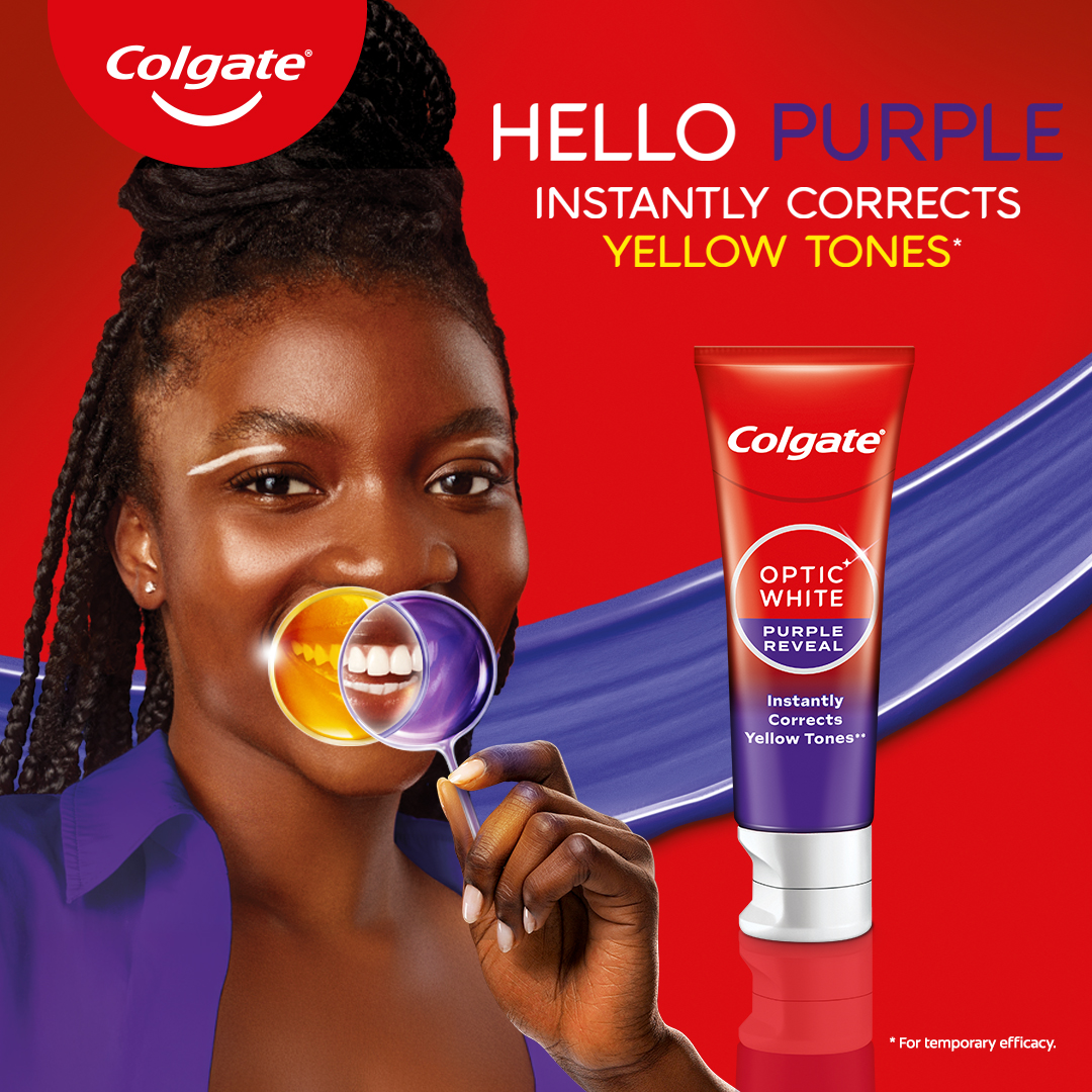 Colgate SA Facebook ad: Colgate Optic White Purple Reveal 75ml | Colgate Optic White