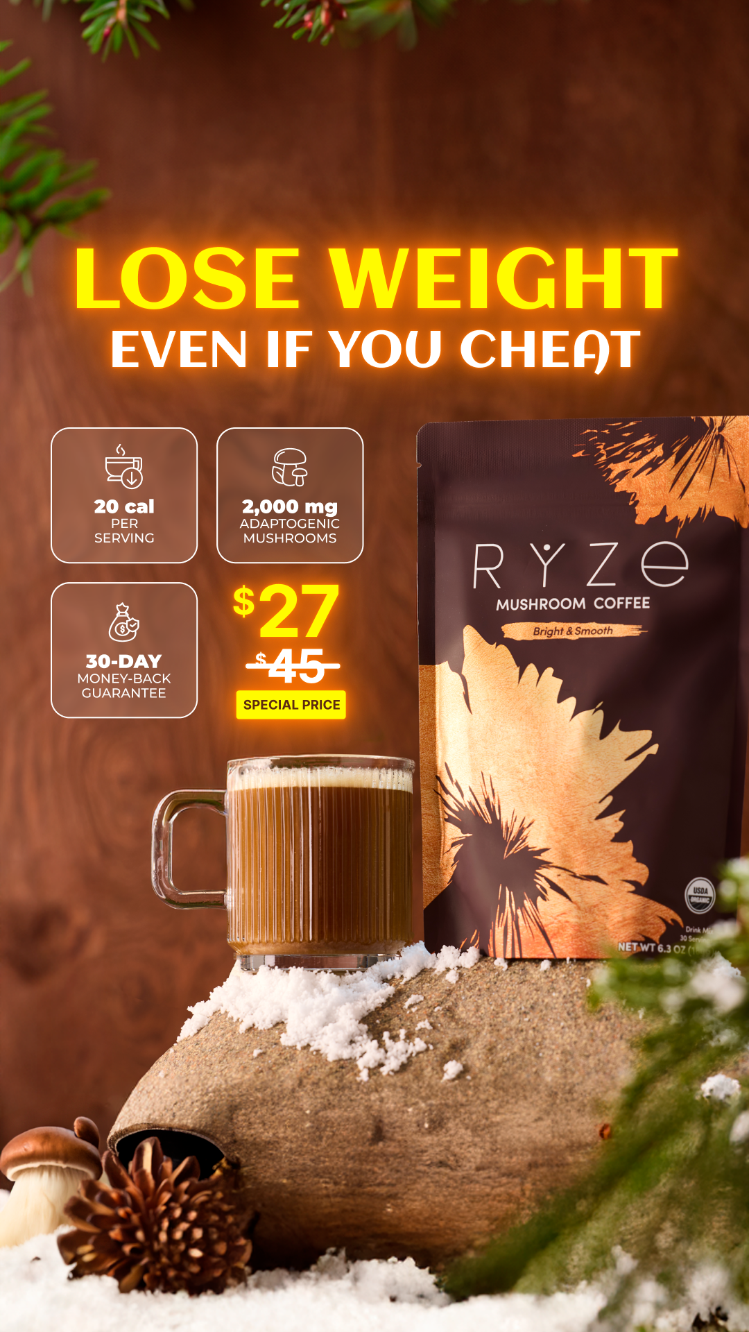 RYZE Superfoods Facebook ad
