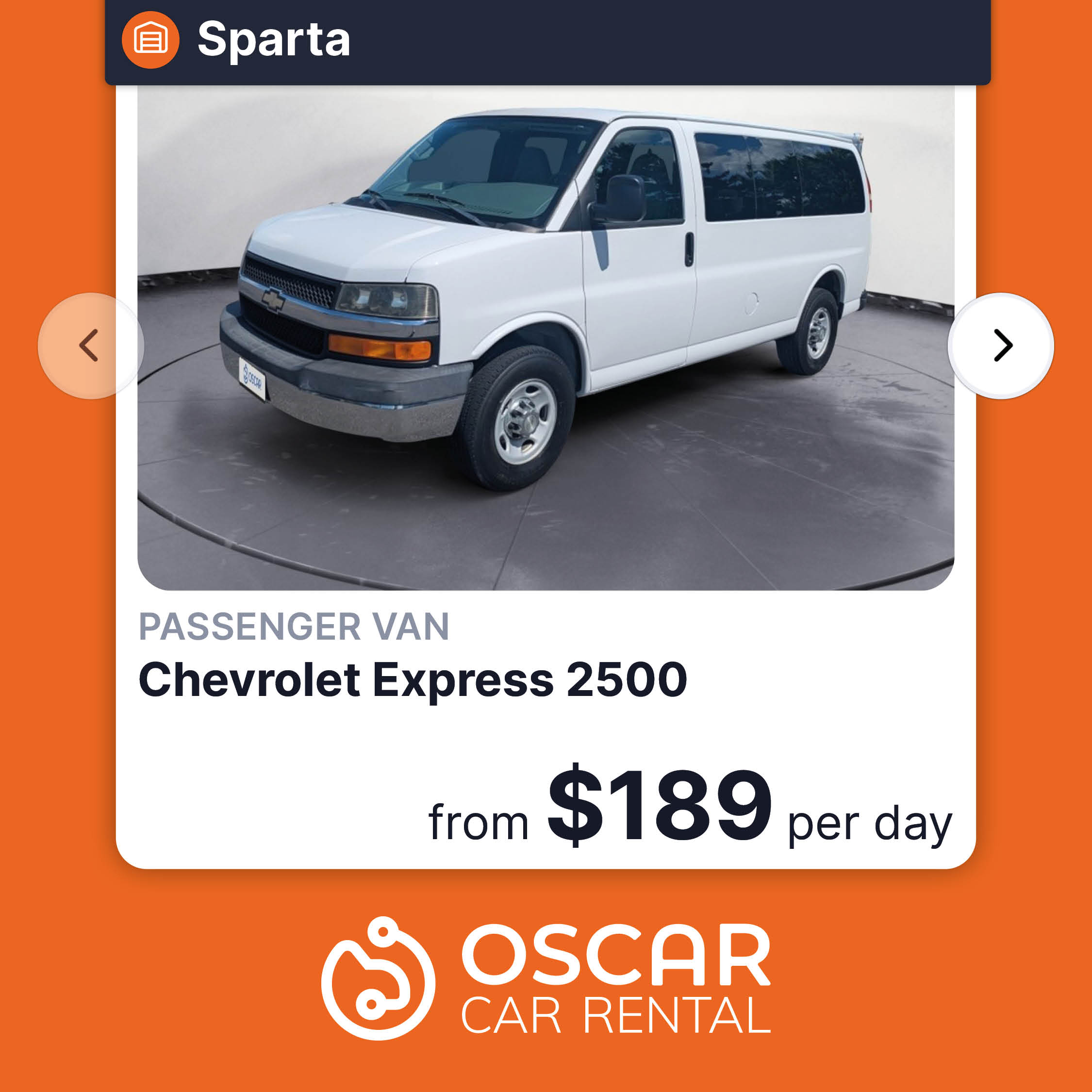 Oscar Car Rental Facebook ad: Choose Oscar Car Rental for your next rental…