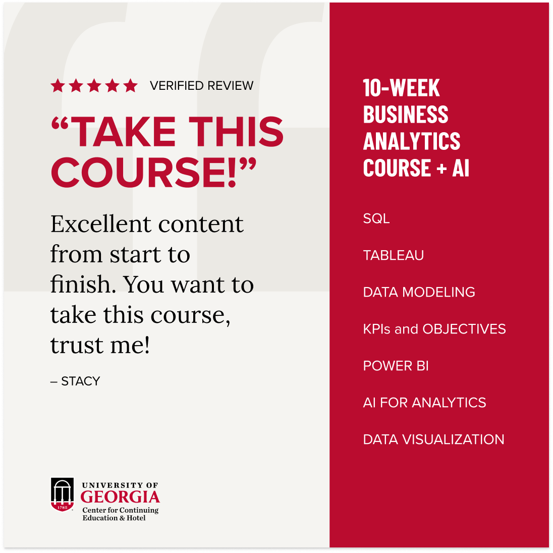 University of Georgia Center for Continuing Education Facebook ad