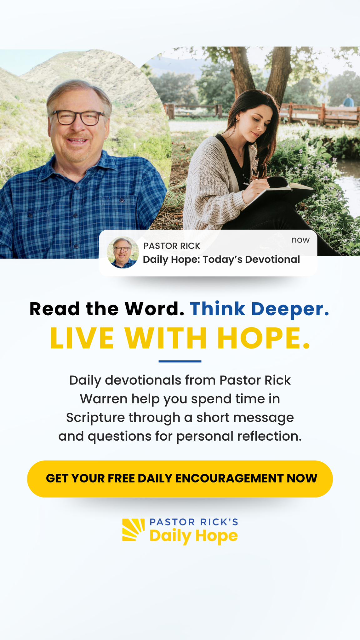 Pastor Rick Warren Facebook ad