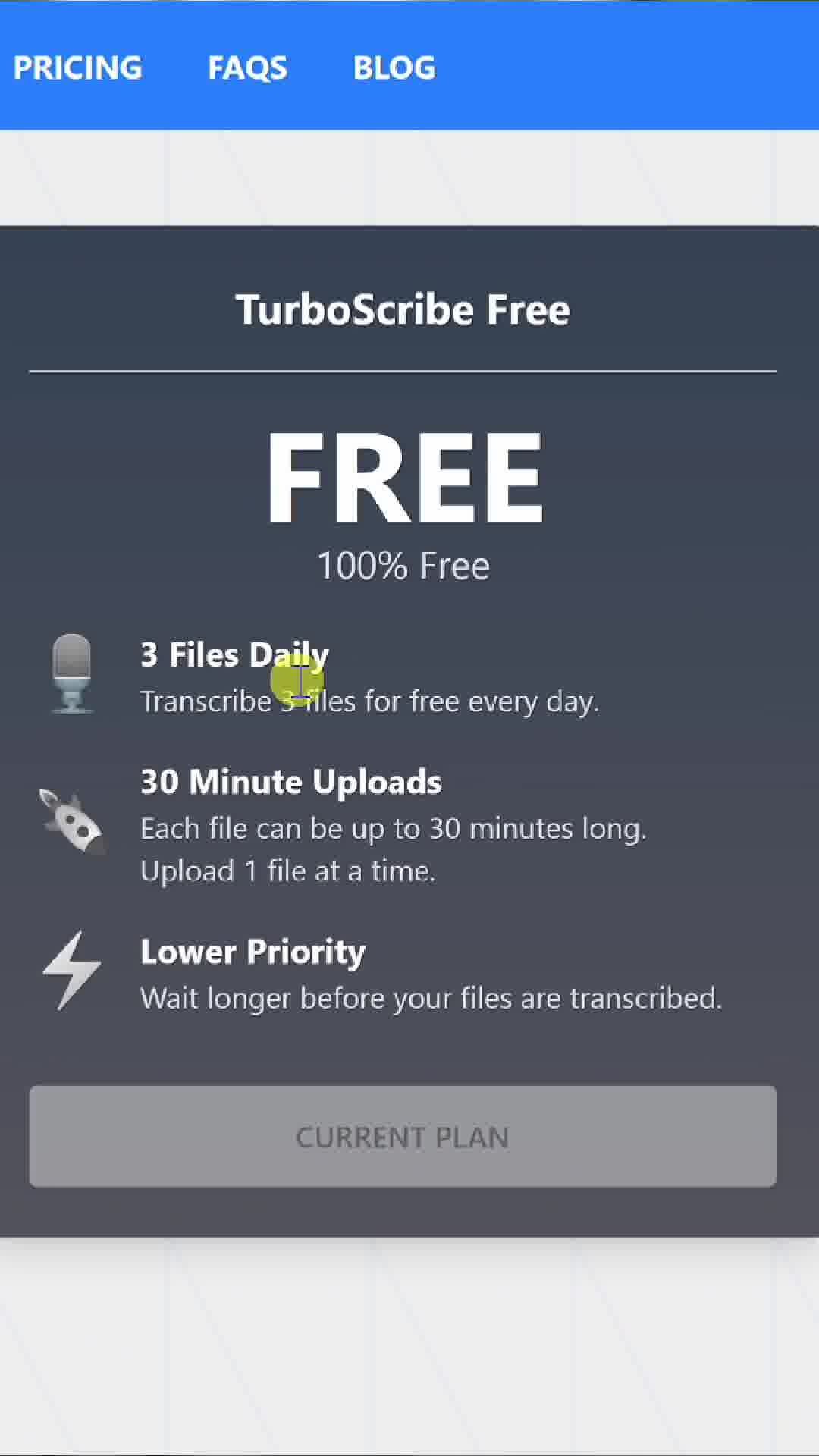 TurboScribe Facebook ad: Transcribe Audio and Video to Text