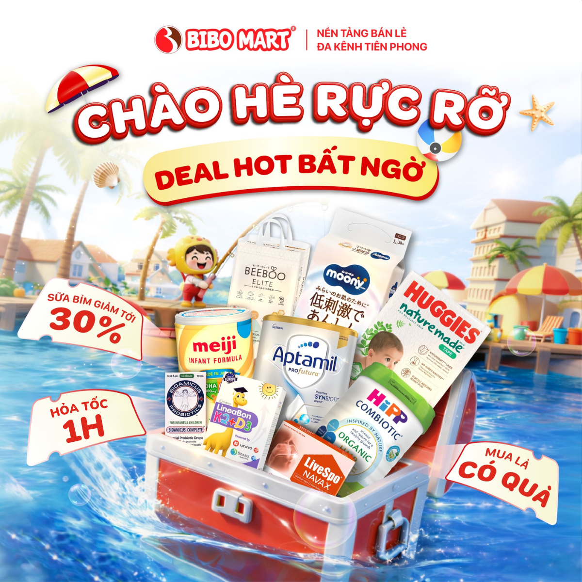 BiboMart Facebook ad: CHÀO HÈ RỰC RỠ - DEAL SỮA HOT…