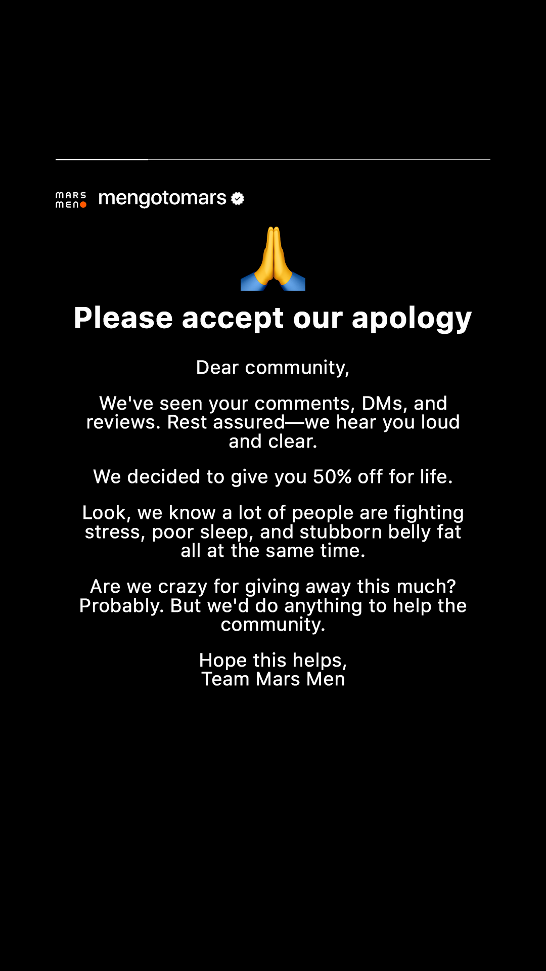 Mars Men Facebook ad