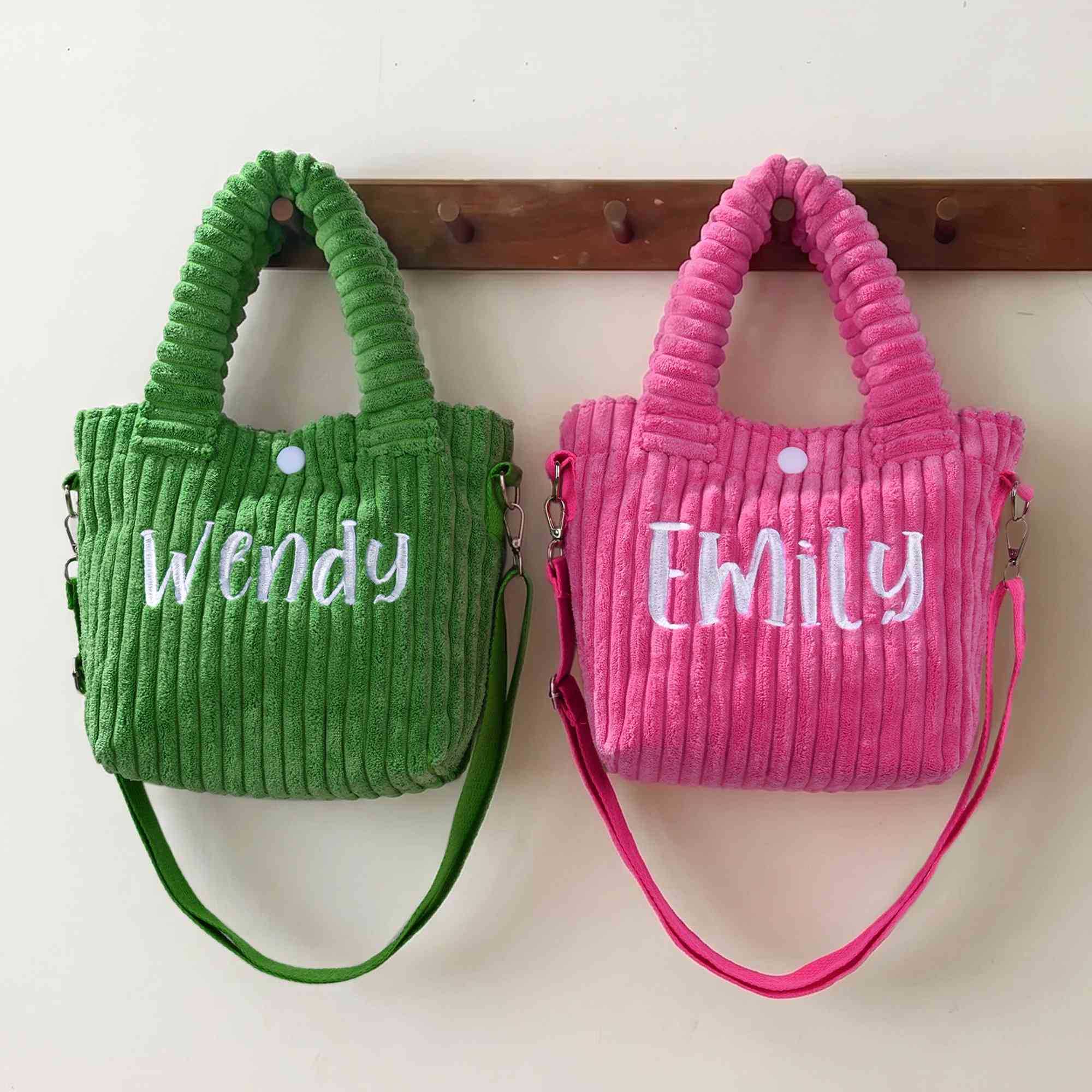 Insgifts Facebook ad: Personalized Embroidered Name Kid Corduroy Bag, Cute…