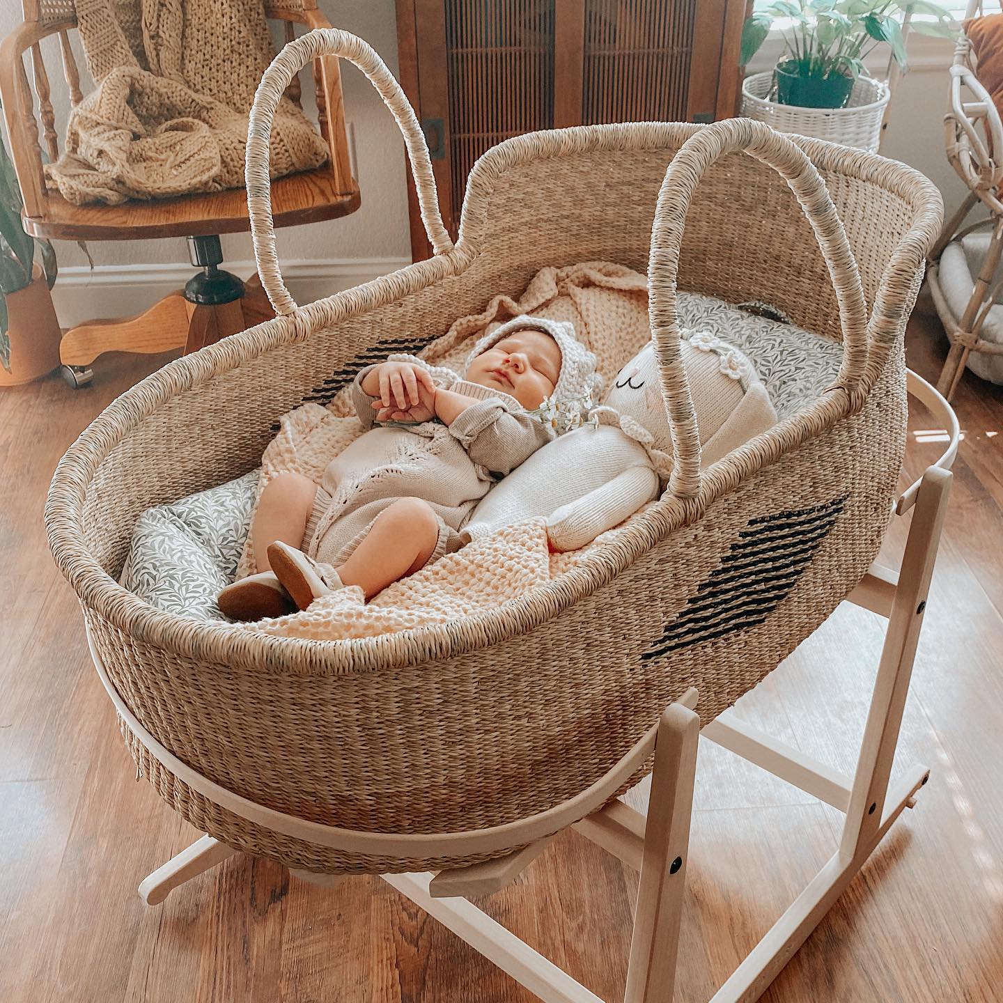 Baby Eco Trends Facebook ad: Moses baskets with room enough for lounger, baby…