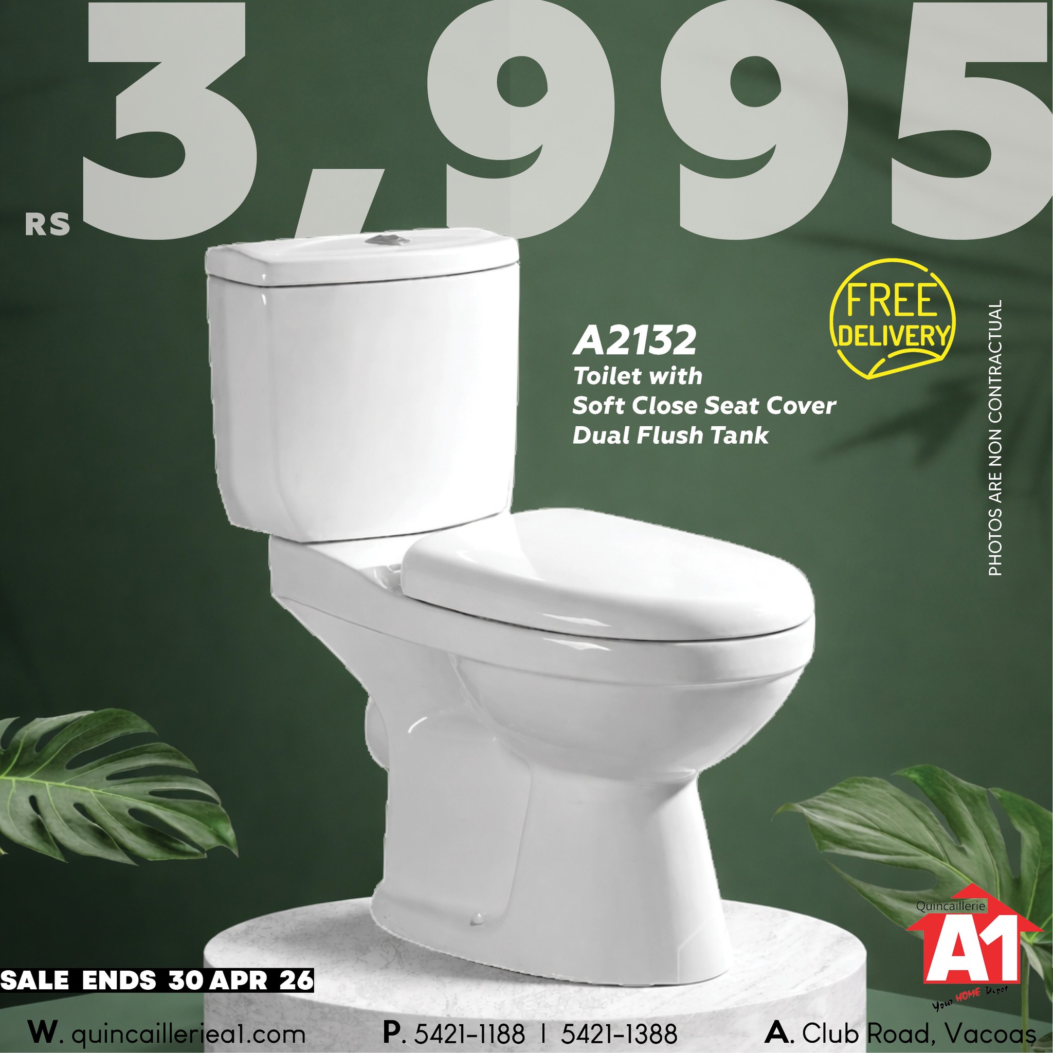 Quincaillerie A1 - Vacoas Facebook ad: Toilet at only Rs 3,995!