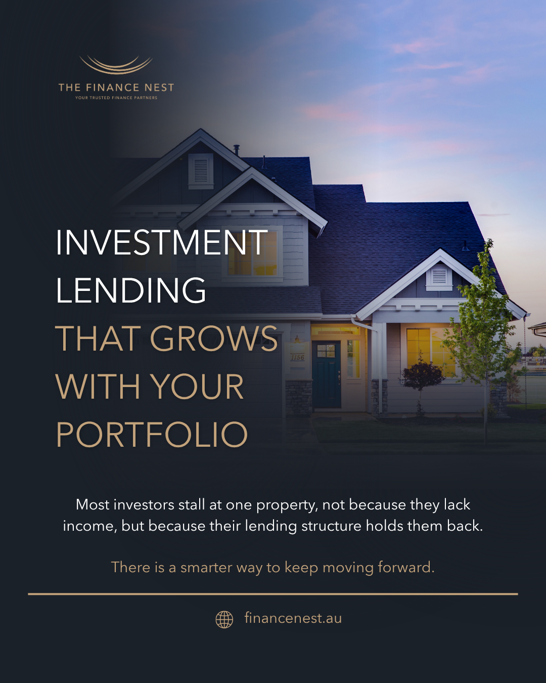 The Finance Nest Facebook ad: Investment lending that grows with your portfolio