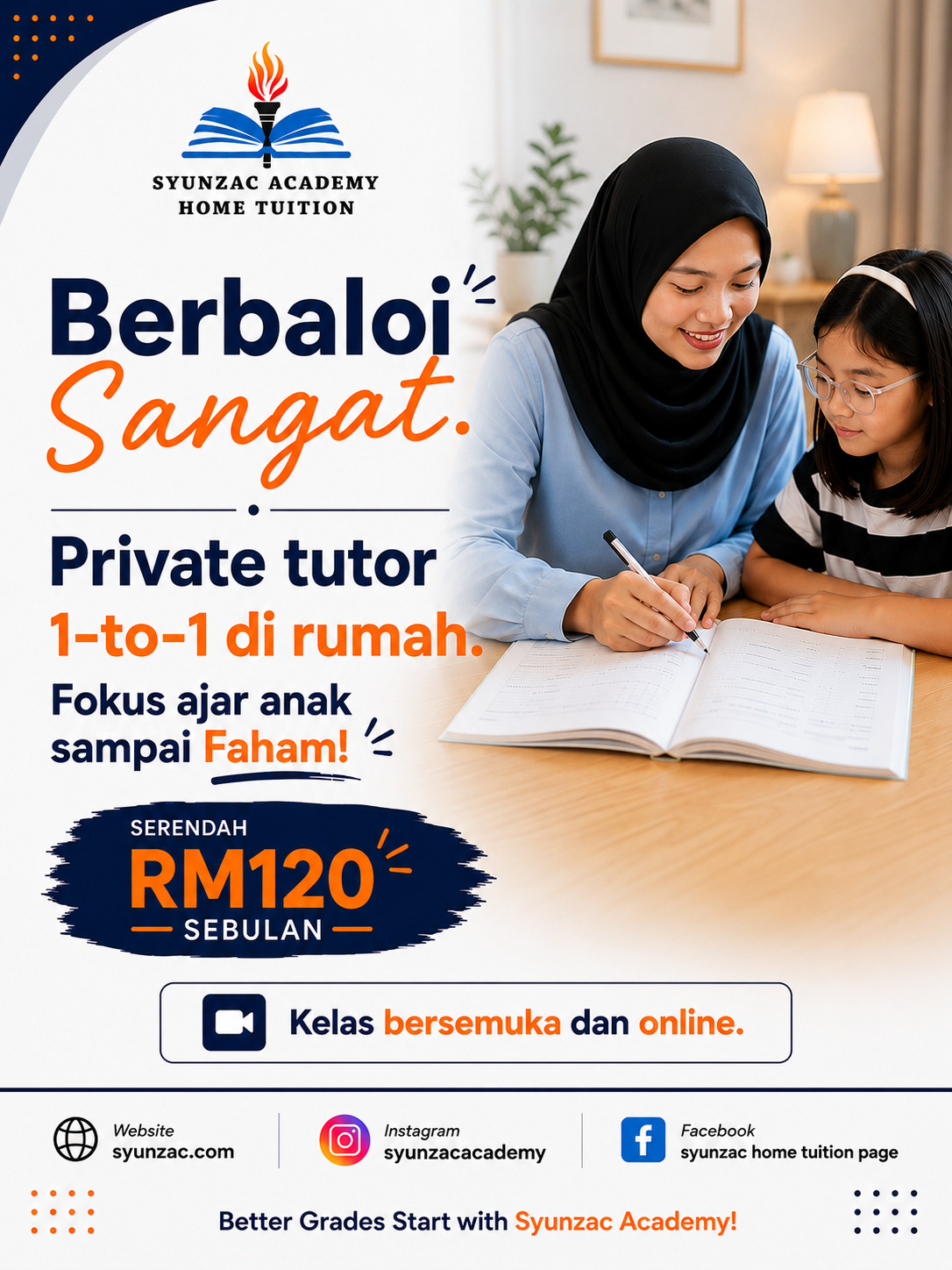 Syunzac Academy Home Tuition Page Facebook ad: Click Apply Now --------->