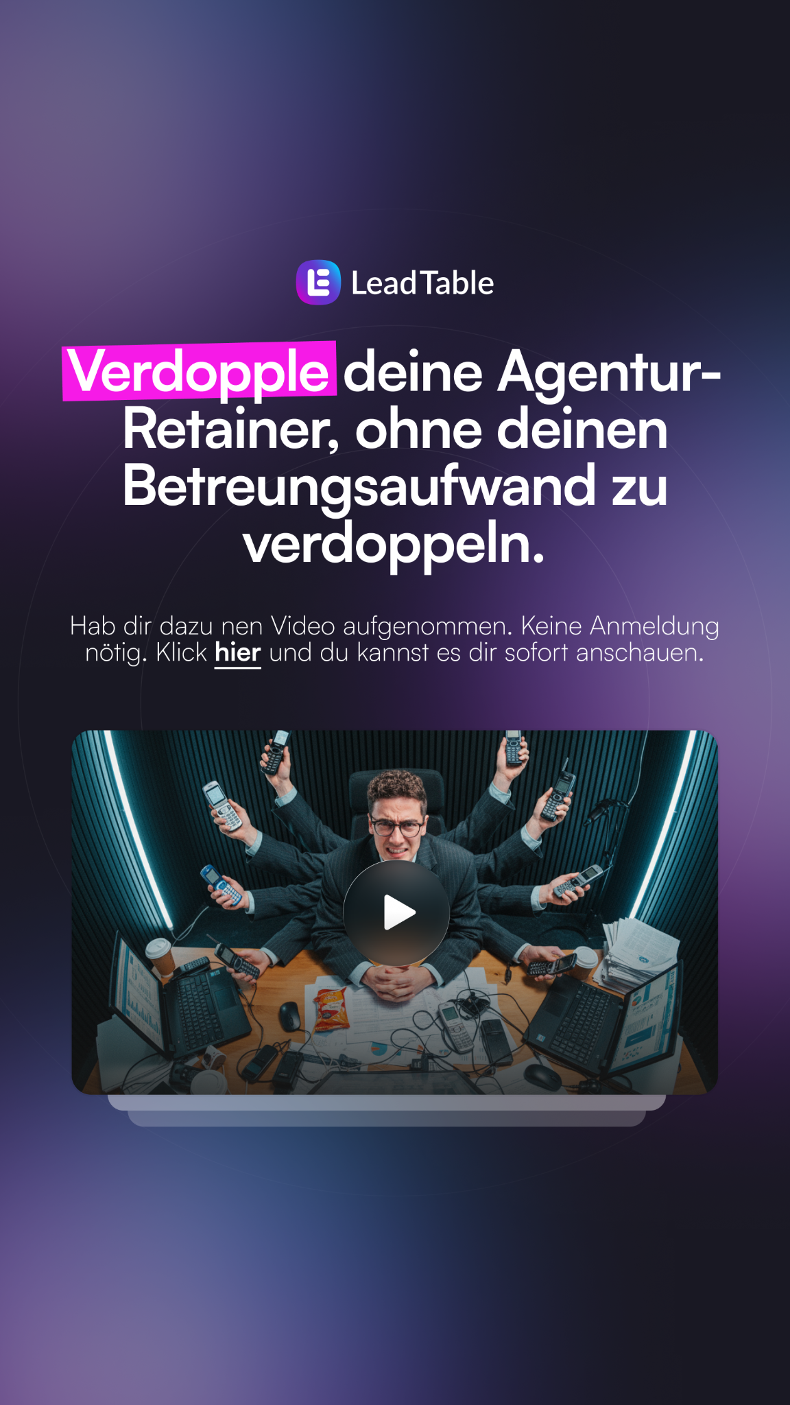 LeadTable - Agentursoftware Facebook ad