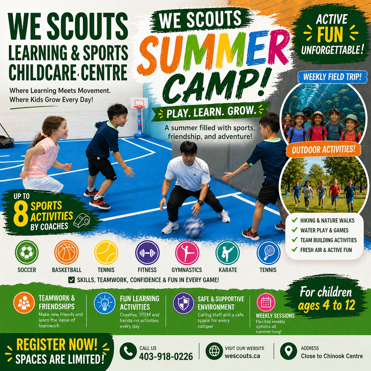 We Scouts Learning & Sports Childcare Centre Facebook ad from May 7, 2026