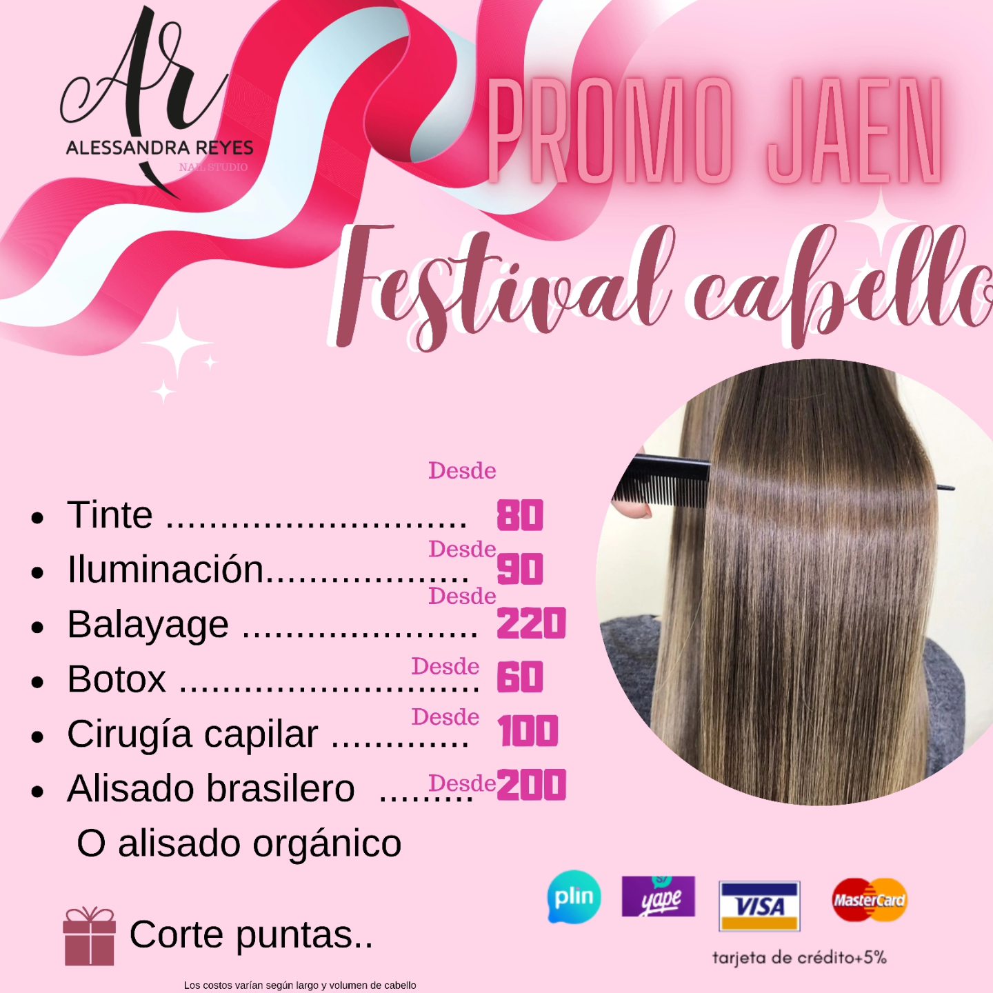 Alessandra Reyes Beauty studio Facebook ad: ¡En Fiestas Patrias celebramos contigo!