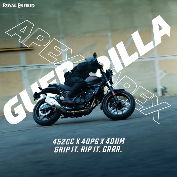 Royal Enfield Parklane Mehsana Facebook ad: The new Guerrilla 450 Apex.