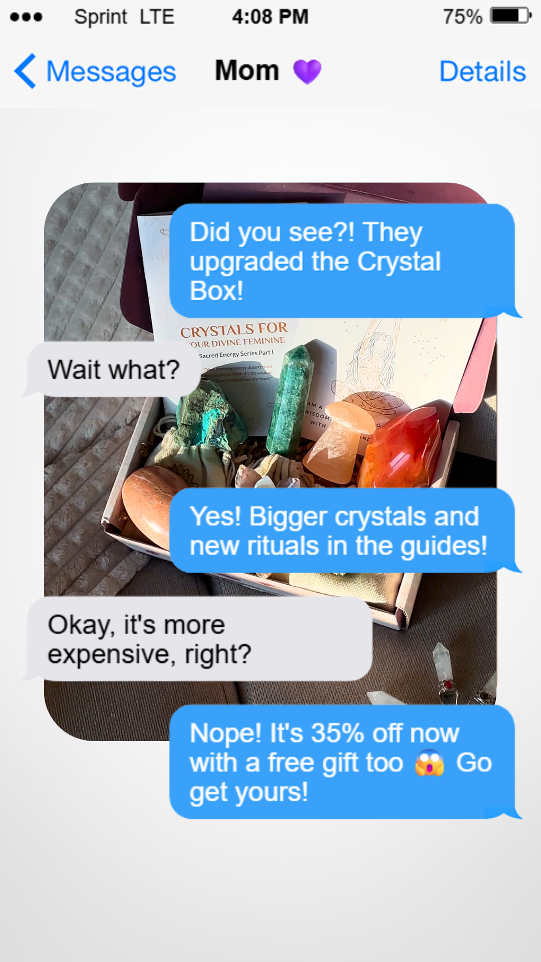 Crystal Healing Stones Facebook ad