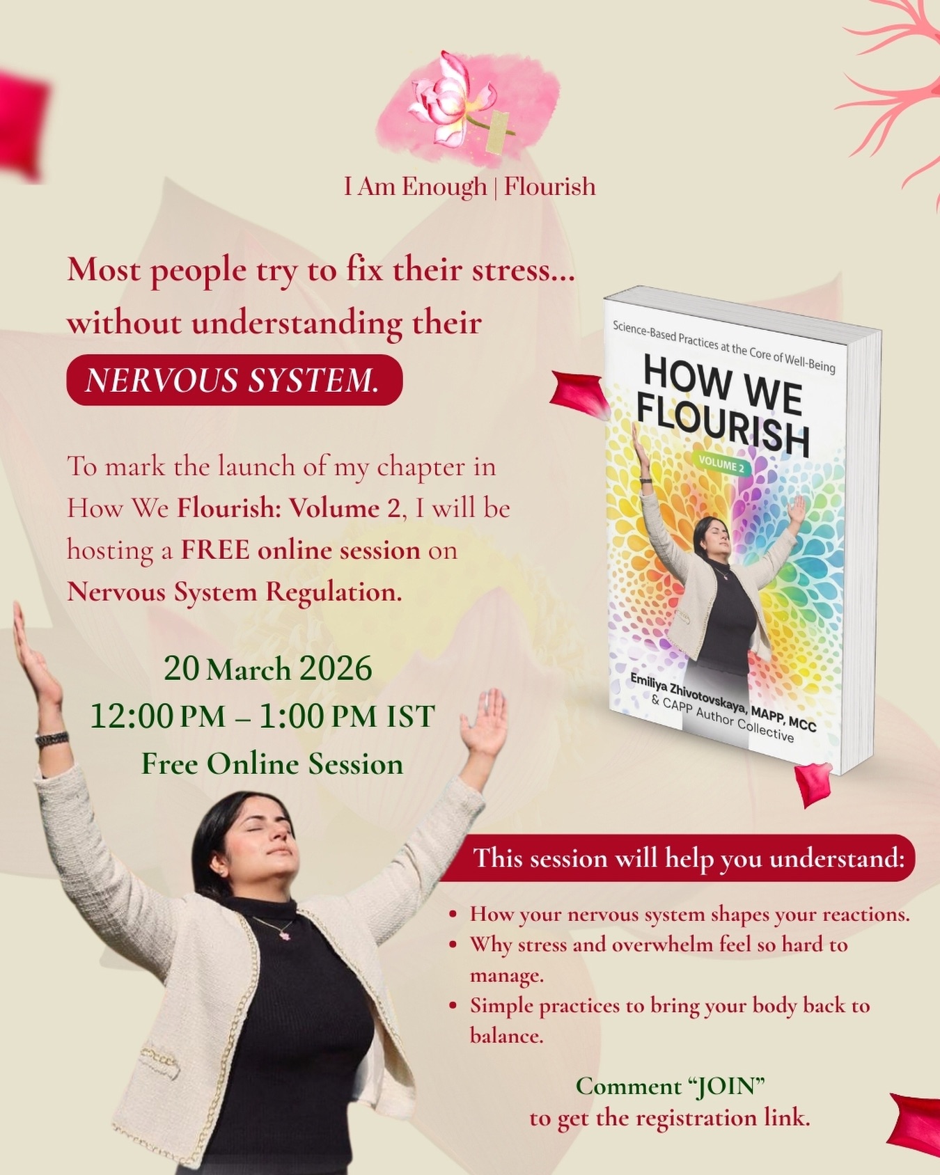 I Am Enough Facebook ad: Most people try to manage stress without understanding…