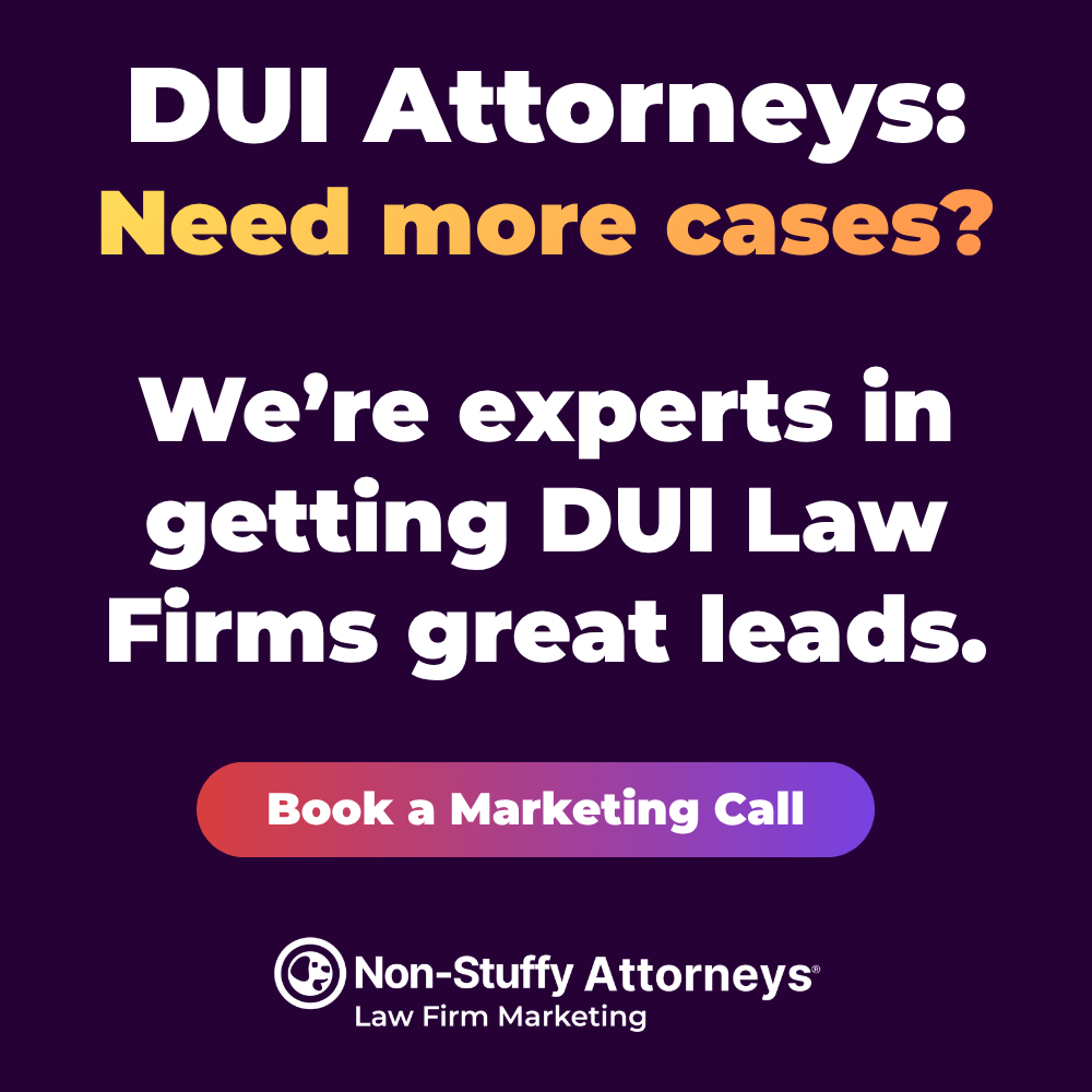 Non-Stuffy Attorneys Facebook ad: Discover DUI Law Firm Leads Solutions