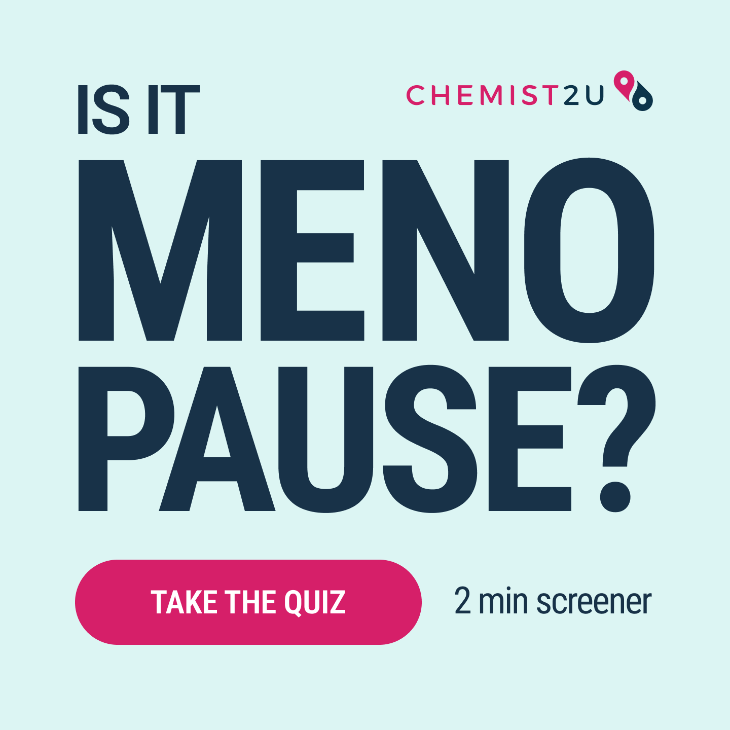 Chemist2U Australia Facebook ad: Is it menopause?