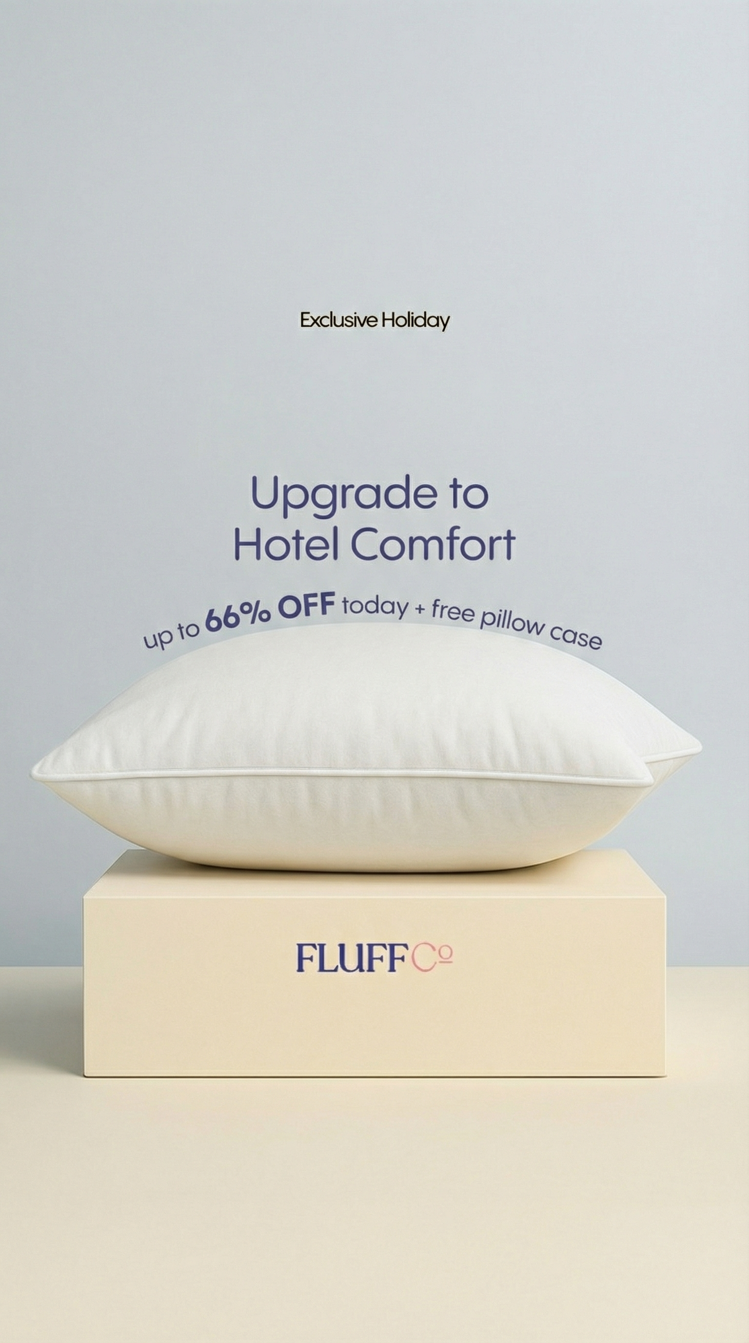 FluffCo Pillows Facebook ad from Feb 5, 2026