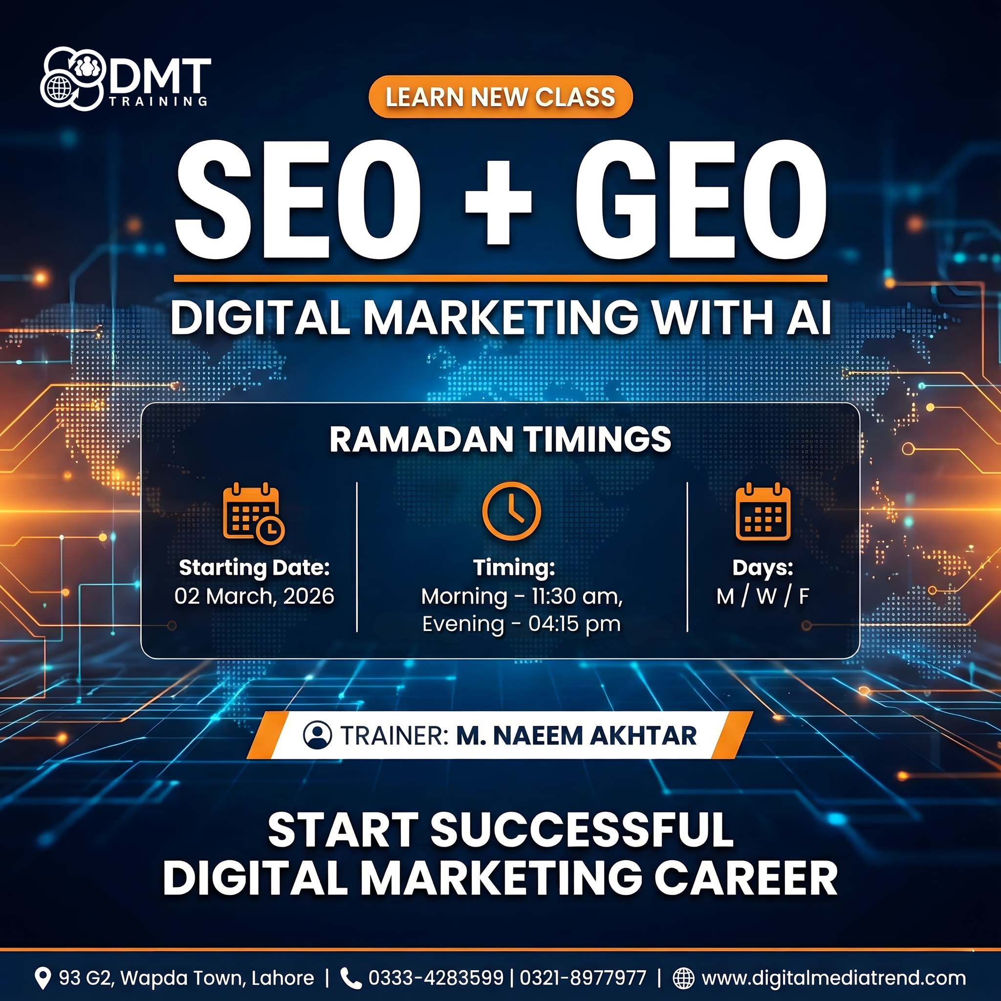 DMT, Digital Marketing Services & Training, Lahore Facebook ad