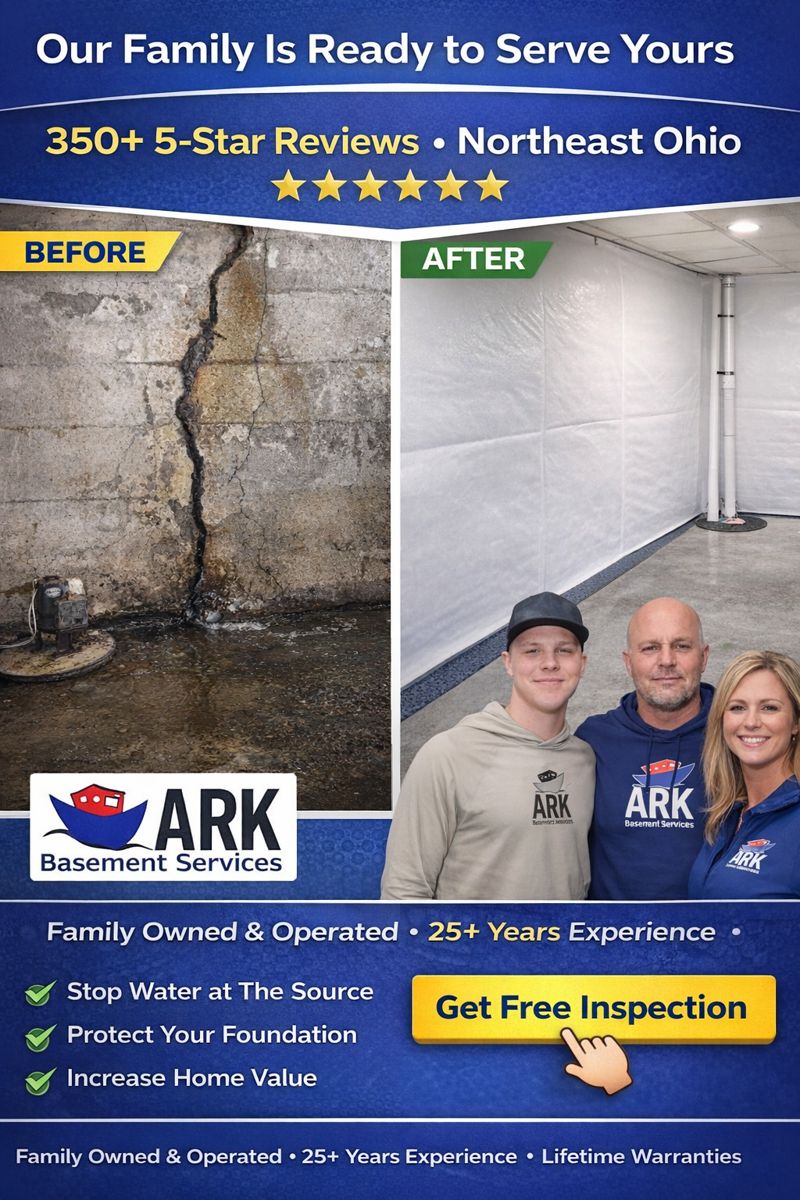 ARK Basement Services Facebook ad: #1 Waterproofer Ohio
