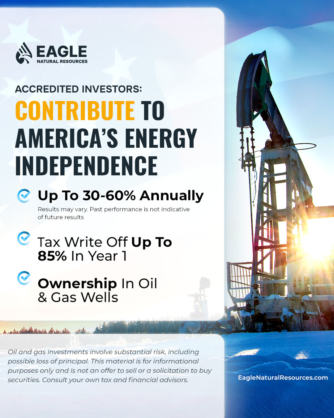 Eagle Natural Resources Facebook ad: Diversify Your Portfolio With Oil & Gas