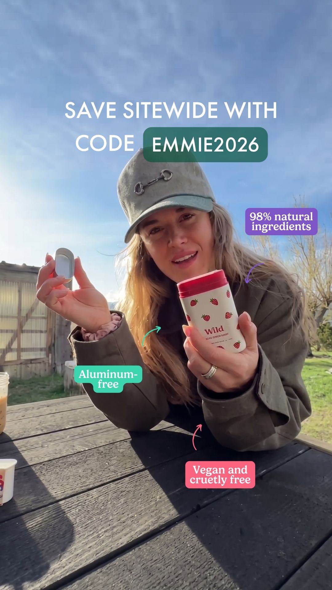 Wild Facebook ad: Get 20% off all Wild products with code EMMIE2026
