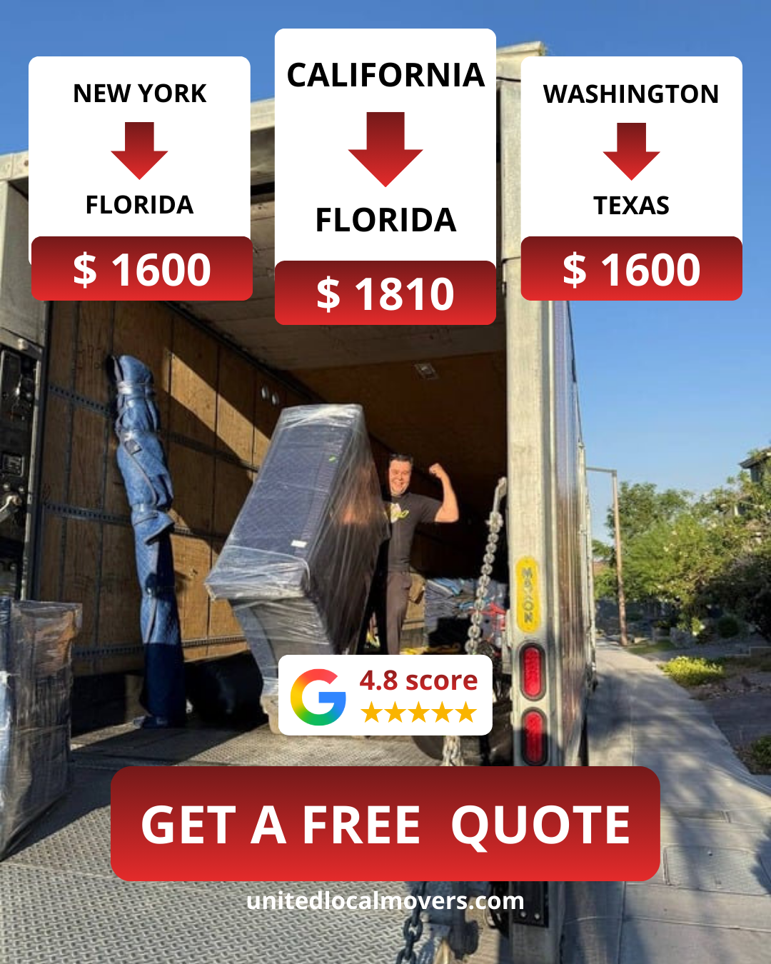 United Local Movers Facebook ad from May 8, 2026