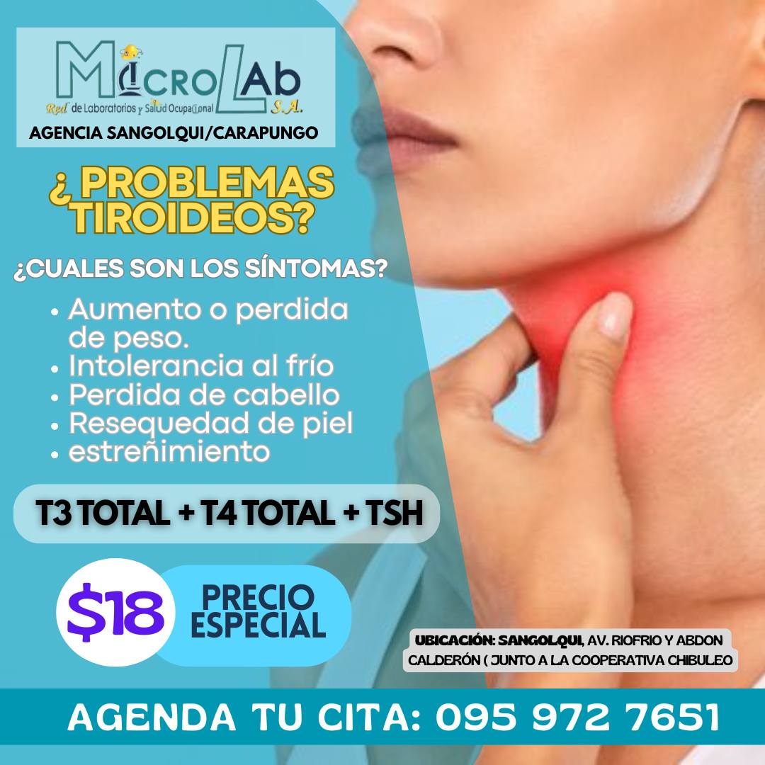 MicroLab Sangolqui Facebook ad: LABORATORIO CLÍNICO