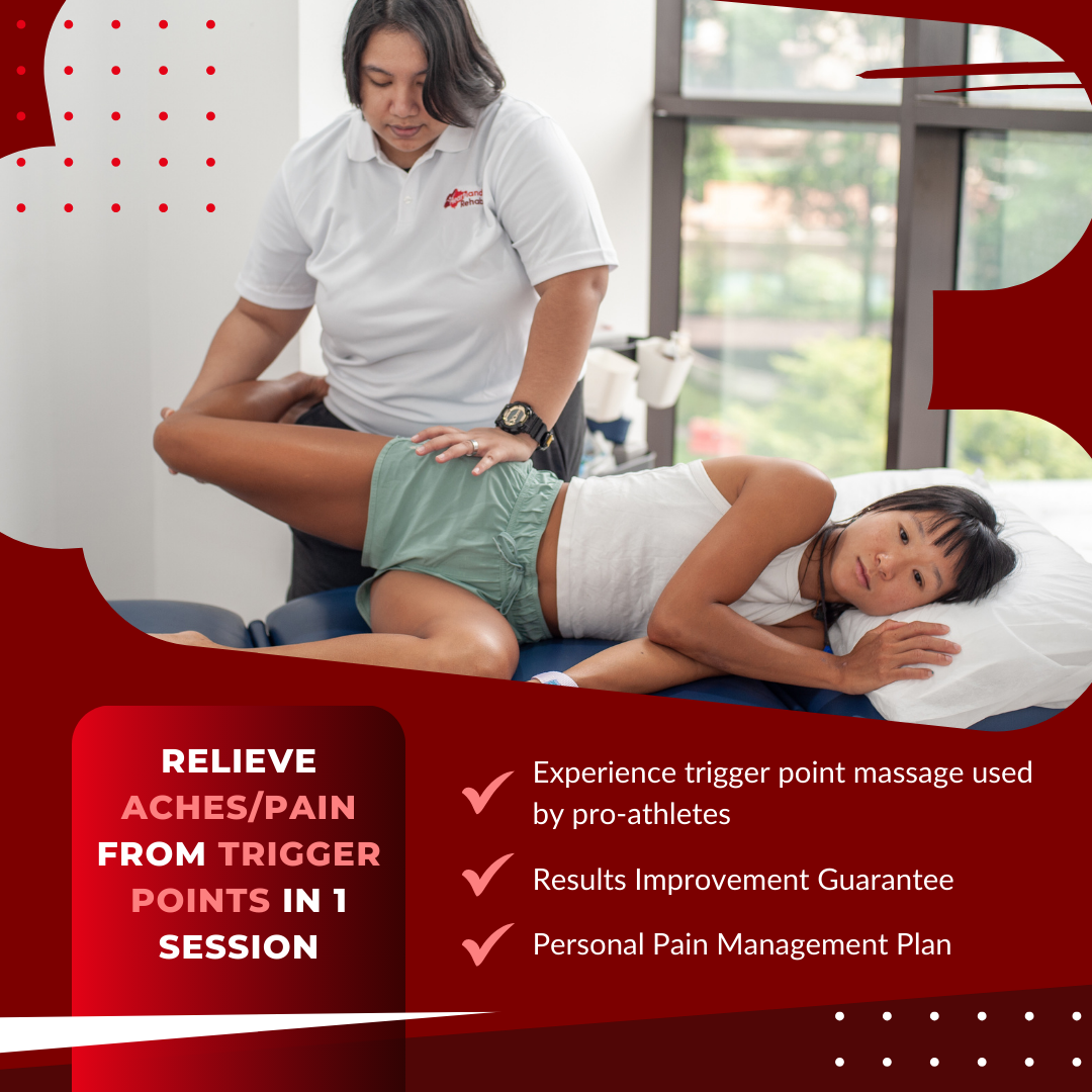 Heartland Rehab Singapore Facebook ad: Affordable Sports Massage: Relieve Aches/Pain from Trigger…